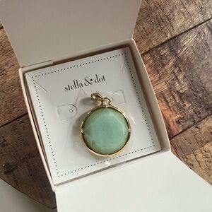 Stella & Dot Gold and Mint Green locket